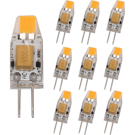 GRV 10Pcs G4 LED 2Watts 0705 COB SMD LED Bulb,Dimmable DC12V-24V Warm White Crystal Bulb LED for RV