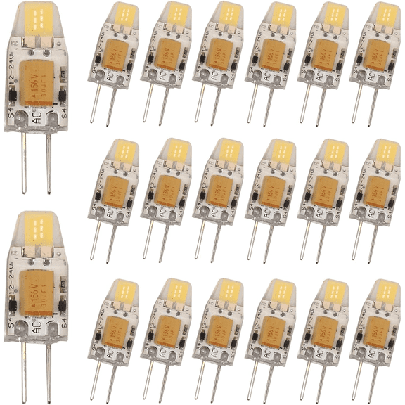 GRV 20Pcs G4 LED 2Watts 0705 COB SMD LED Bulb,Dimmable DC12V-24V Cool White Crystal Bulb LED for RV