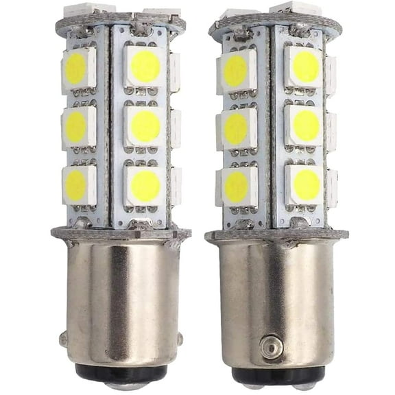 GRV Ba15d 1142 1076 Super Bright LED Bulb 18-5050SMD AC/DC 12V-24V for RV Camping Boat Trailer Light Cool White Pack of 2