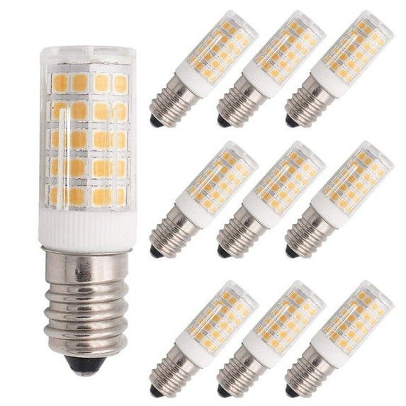 GRV E14 64-2835SMD AC110V LED Bulb,4W Equivalent to 30W 35W E14 Halogen,No flicker ceramic LED Interior lights for Chandelier Ceiling light,Dining light,dimmable 350lm ,Warm White 10-Pack