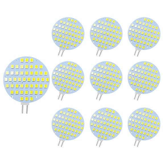 GRV G4 Bi-pin 48-2835 SMD LED Bulb 30W Halogen Replacement Ceiling Light Cabinet Light AC12V DC12V-24V Cool White Pack of 10