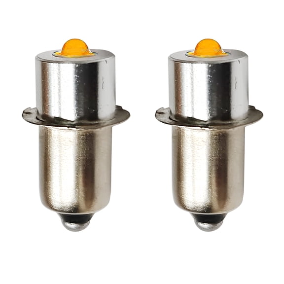 GRV P13.5S LED Flashlight Bulb DC4-12V, 3W PR2 LED Bulb for 4-16 C&D Cells Flashlight,3000K Warm White 9V 12V Replacement Bulbs Pack of 2