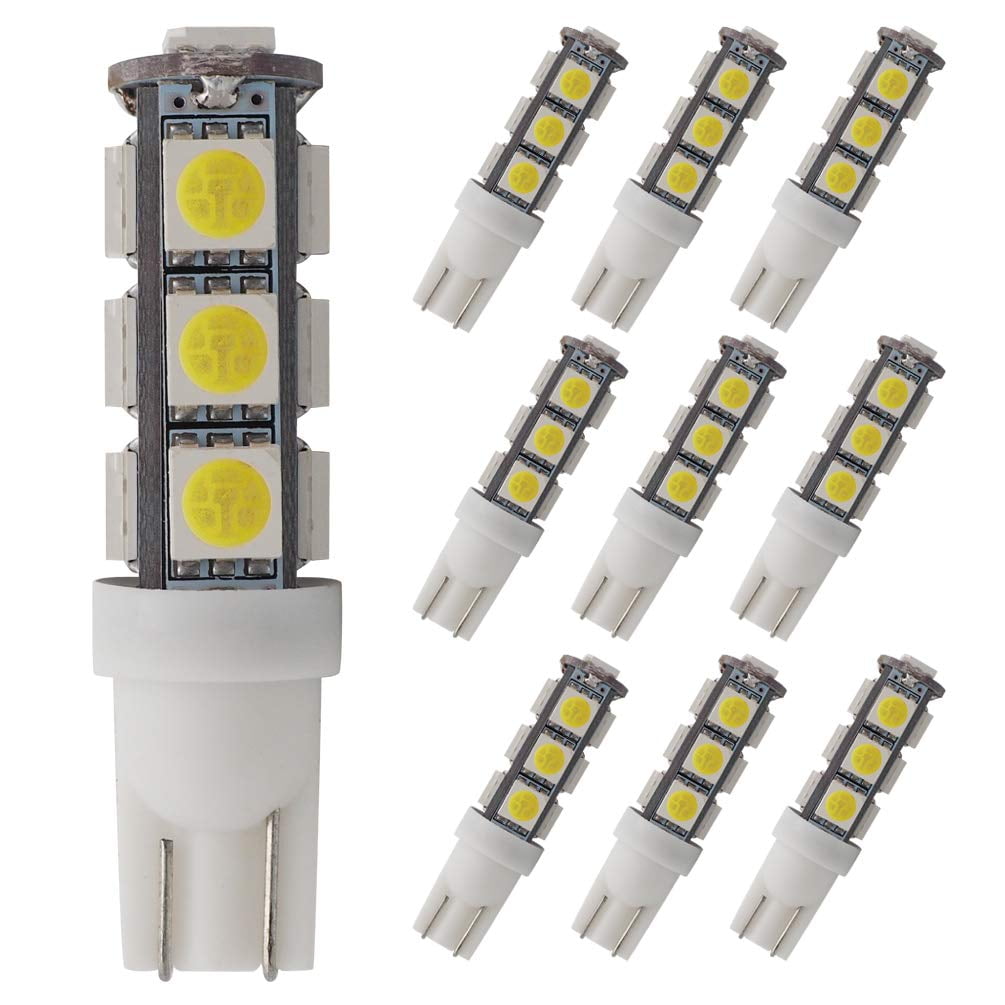 GRV T10 921 194 C921 13 5050 SMD Wedge LED Bulb Lamp Super Bright Cool White DC 12V Pack of 10 Walmart Business Supplies