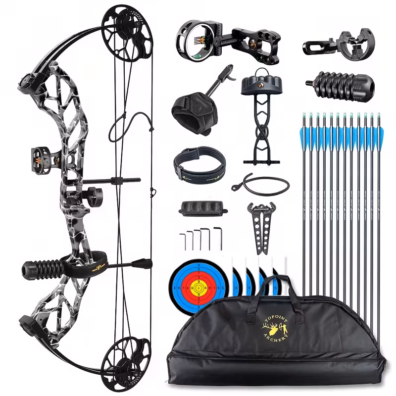 Compound Bow Package for Beginners & Intermediate, Hunting & Target Archery, 19-70 lbs Draw Weight, 19-30" Draw Length (Starting 31 Ghost Color)