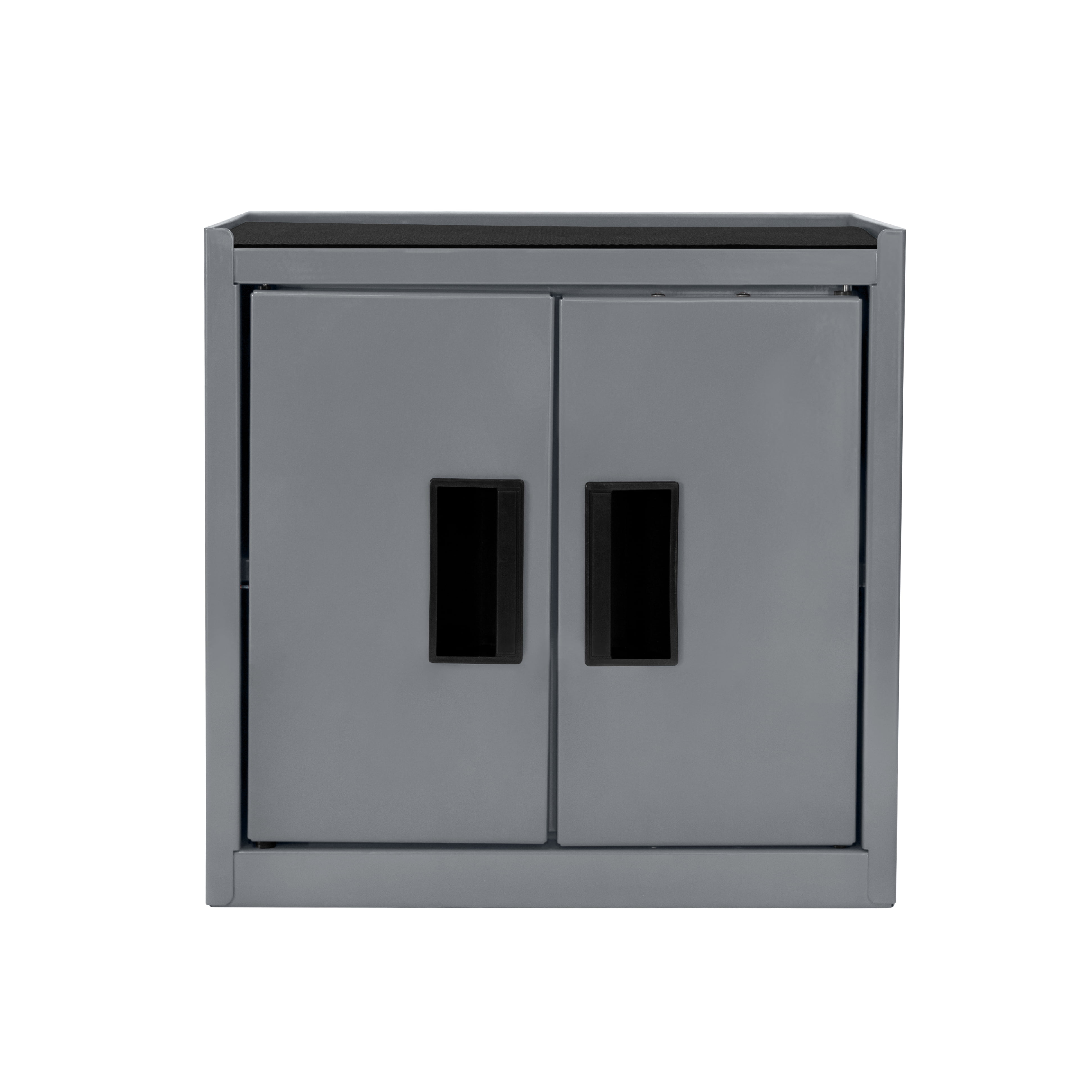 Hyper Tough Mini Tool Cabinet, 11.6-inch Gray Steel Storage with Double Doors & Top Mat