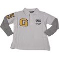 thumbnail image 1 of GS-115 - Little Boys Long Sleeve Polo Top 31704-4 (white grey), 1 of 3
