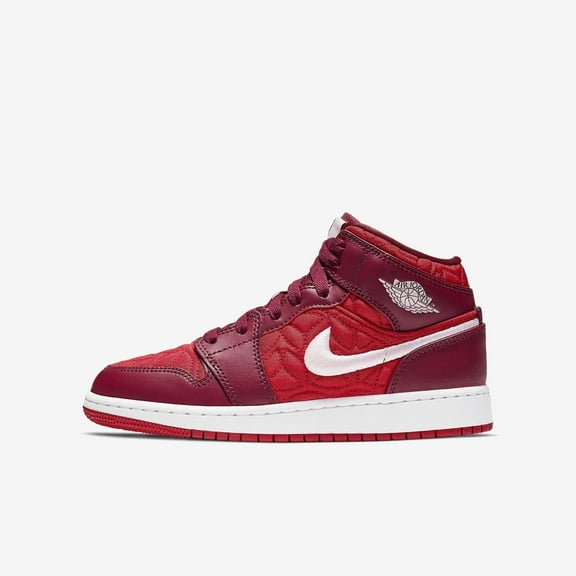 (GS) Air Jordan 1 Mid SE 'Red Quilt / Valentine's Day' (2020) AV5174-600