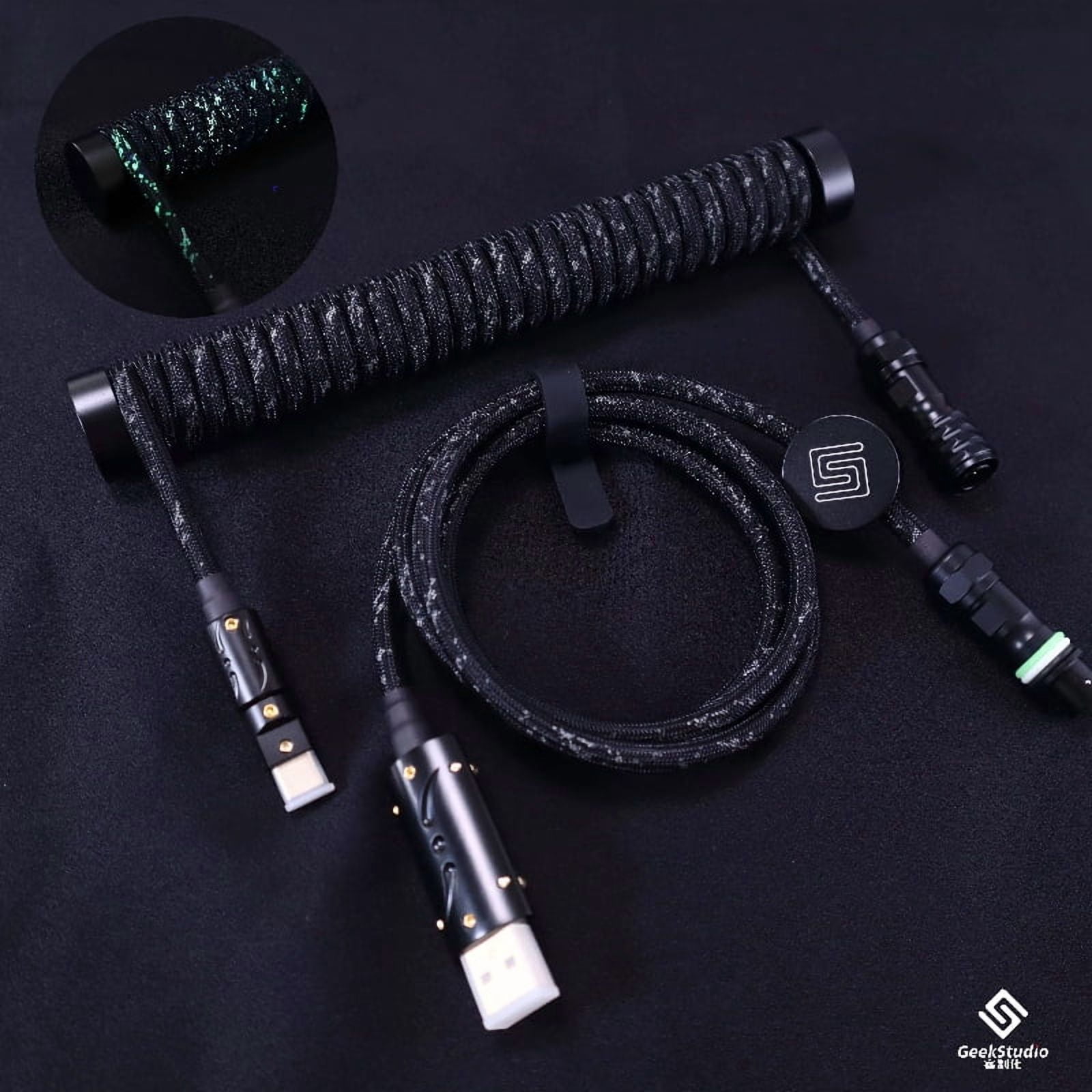 GS Coiled Aviator Cable, RGB Glowing USB-C To USB-A Data Cord for ...