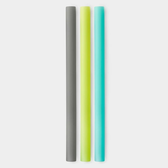 Extra-Wide 8.5" Reusable Silicone Straw, 3pk