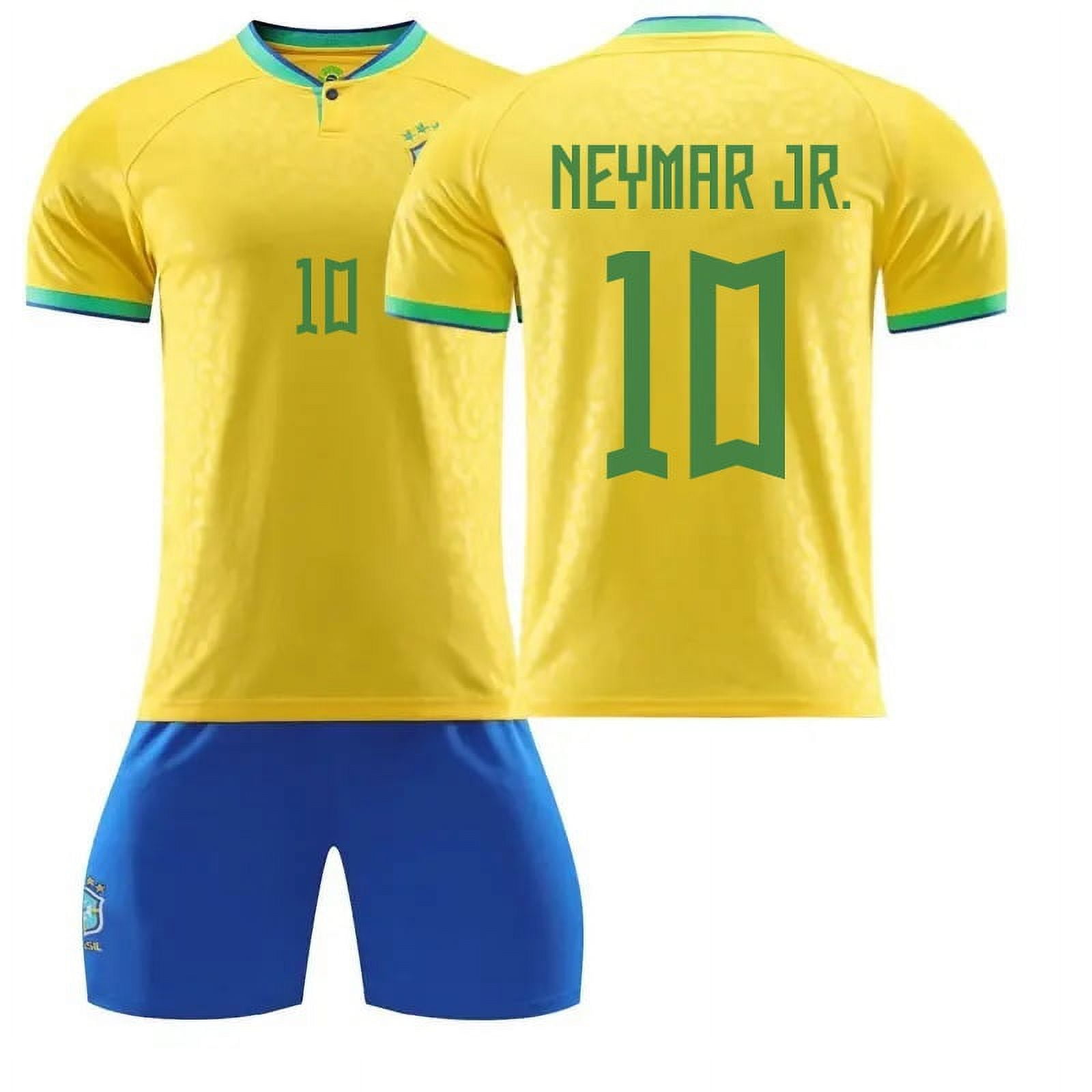 GS Neymar Jr. #10 Kid/Youth Set -Brazil Home -Size 6 (Youth X-Small) 