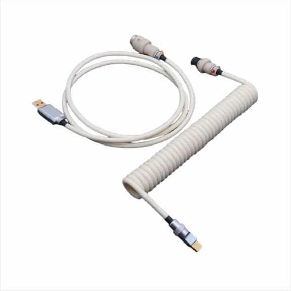 GS OCC Monocrystalline Copper Coiled Cable, 8K USB-C Aviator Cord for Mechanical Keyboard