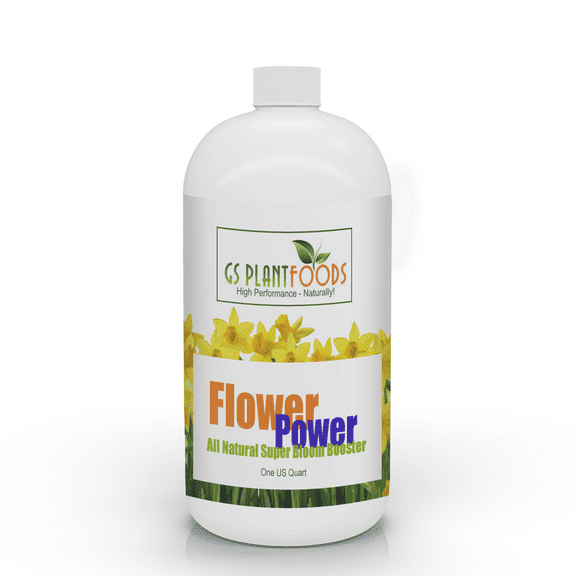 GS Plant Foods Flower Power All Natural Super Bloom Booster Suitable for All Flowering Plants - Fertilizer for Both Indoor & Outdoor Plants 32oz (Quart)