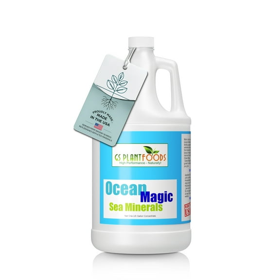 GS Plant Foods Ocean Magic Sea Minerals Fruits Organic Garden Plant Supplement Fertilizer, Soil Mineral Health Improvement, Water Based Spray - One Gallon
