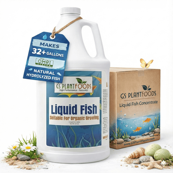 GS Plant Foods Organic Natural Liquid Fertilizer for Vegetable Plants, Flower Plants - 1 Gal with Garden Soil Health Supplement