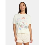 Hello Kitty Women's and Women's Plus Sleep Tee and Shorts Pajama Set from Grayson Social, 2-Piece, Sizes XS-3X