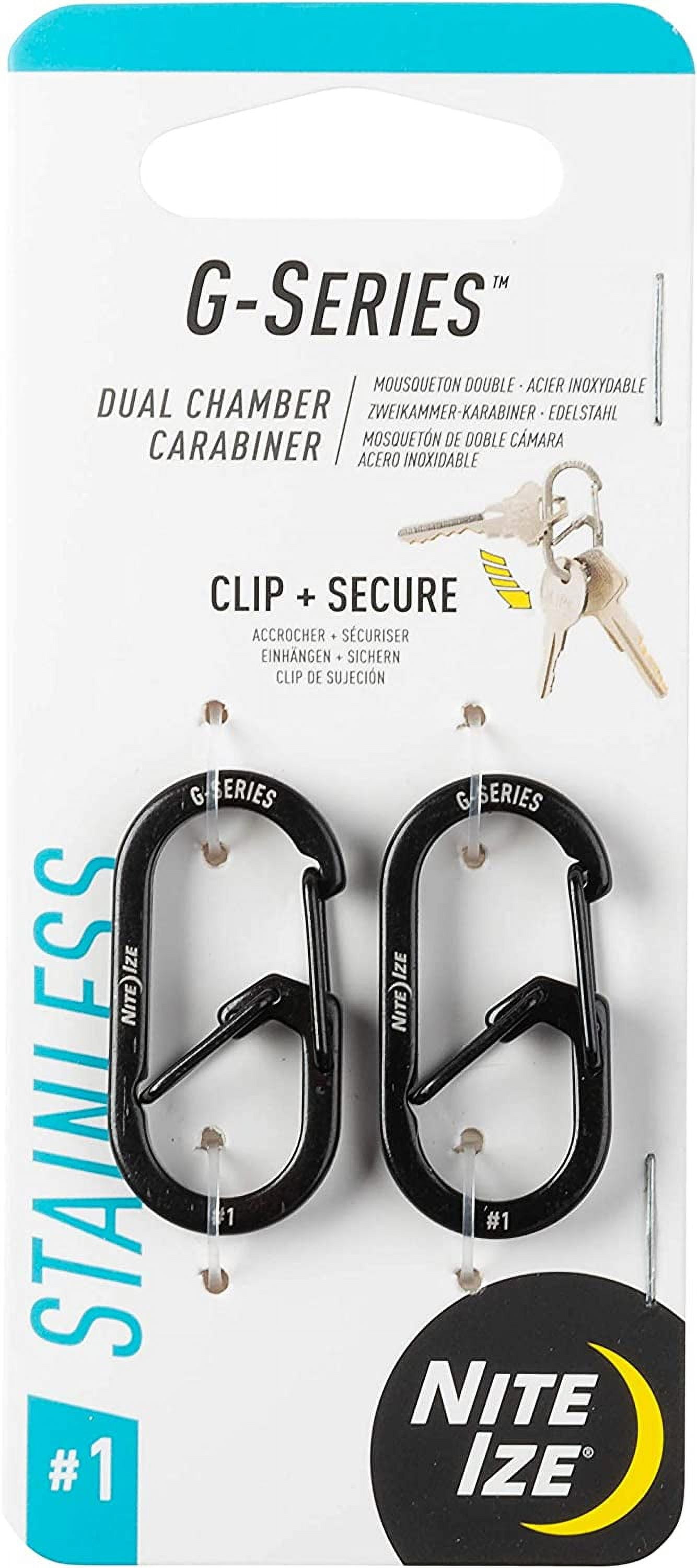 GS1-01-2R6 G-Series Dual Chamber Carabiner, Size #1 2-Pack, Black ...