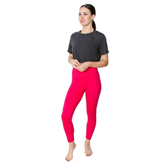 GS4LESS Women's One Size High Waist Comfort Leggings for Yoga, Sports and Workout, Pink
