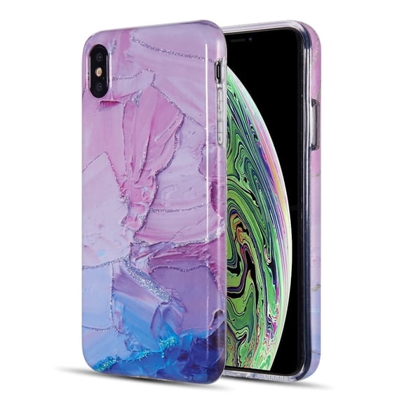 GSA Art Marble Candy Case For iPhone XS Max (6.5") - Pink/Blue