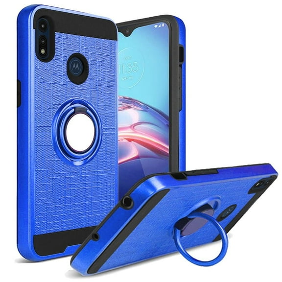 GSA BRUSHED MATTE MAGNETIC RING Case for Motorola MOTO E (2020) BLUE