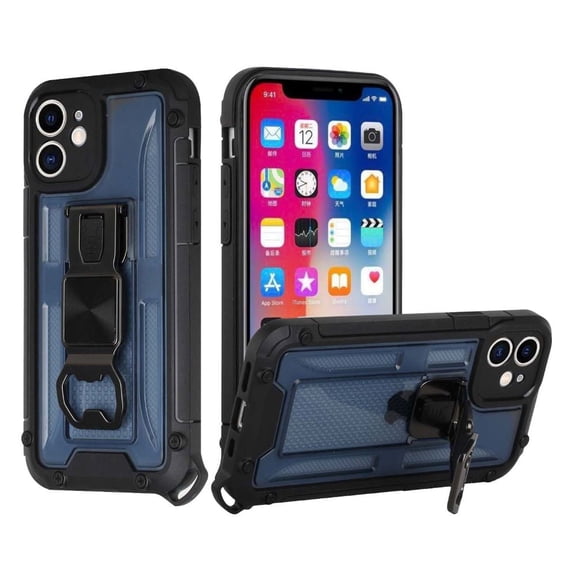 GSA Beer Opener Hybrid Case w/Magnetic Ring for iPhone 13 (6.1") - Blue/Black