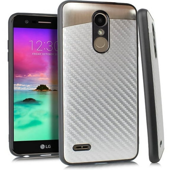 GSA Blade Carbon Fiber Design Case For LG K10 2018, K30, Harmony 2 - Silver