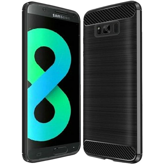GSA Brushed Carbon Fiber Hybrid Case for Samsung Galaxy S8 Plus - Black