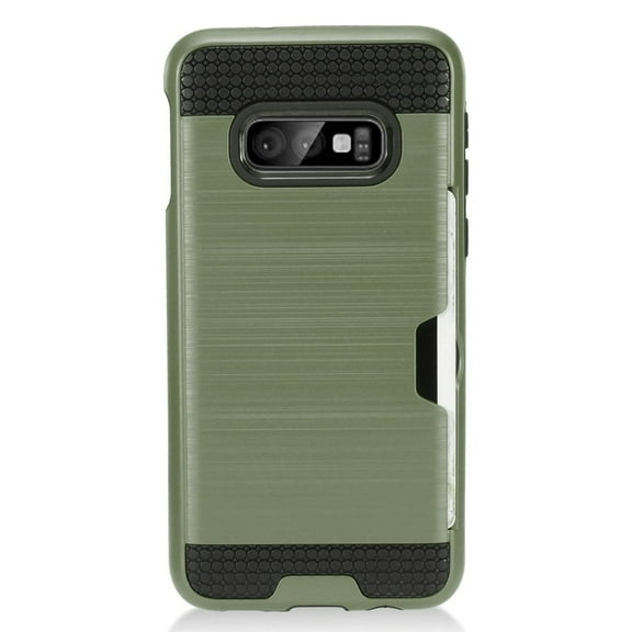 GSA Brushed Case Credit Card Slot for Samsung S10 (6.1")-Green