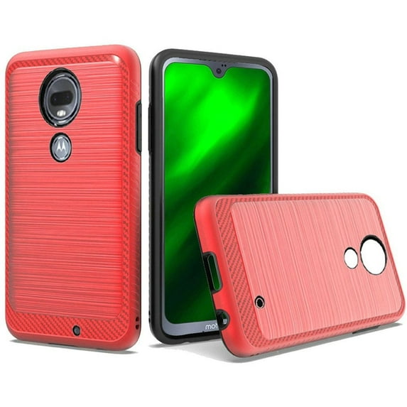 GSA Brushed Case Edge For Motorola Moto G7 Power, G7 Supra, XT1955 - Red