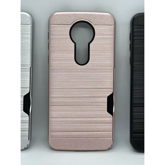 GSA Brushed Case w/Credit Card Holder for Moto G7 Power & Supra- Rose Gold