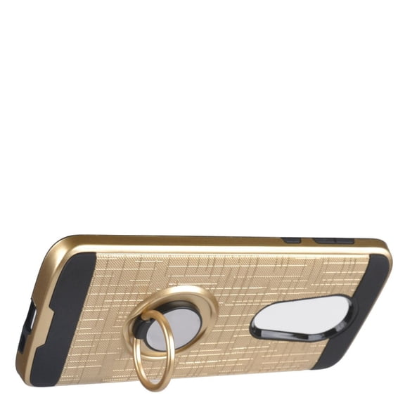 GSA Brushed Case w/Ring Stand for Motorola G7 Power & Supra - Gold/Black