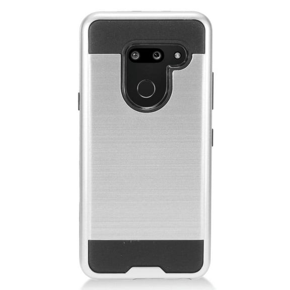 GSA Brushed Hybrid Case for LG G8 ThinQ - Silver Black