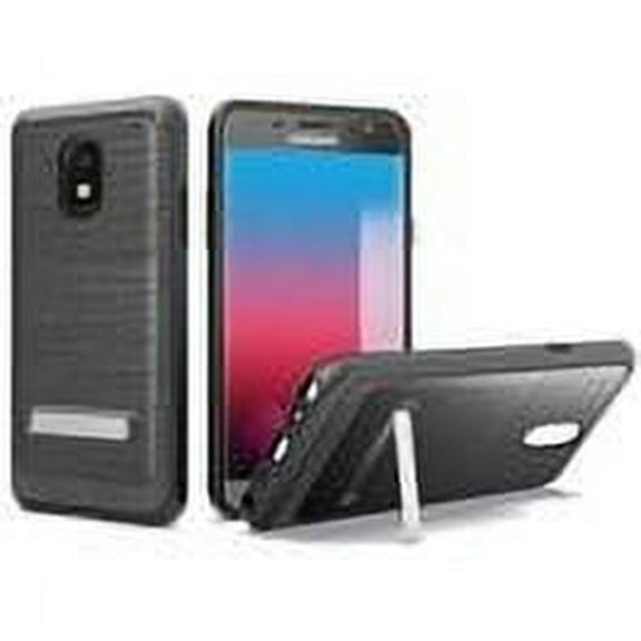 GSA Brushed Hybrid Kickstand Case For Samsung Galaxy J7 (2018), J737- Black