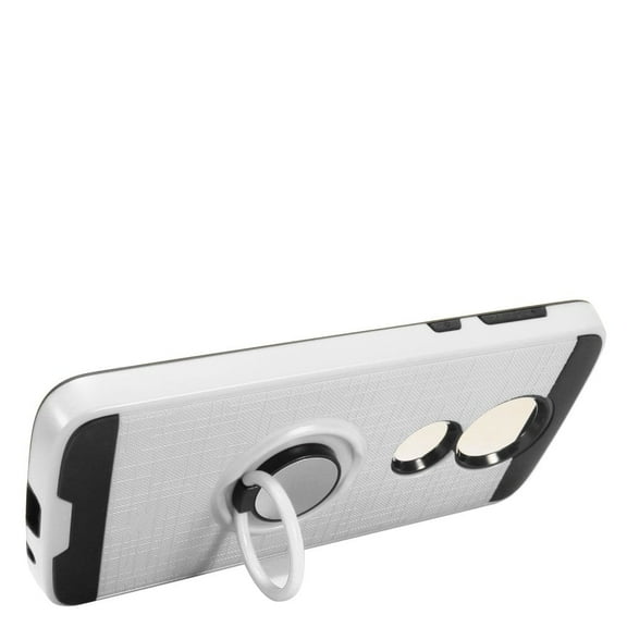 GSA Brushed Hybrid Ring Case For Motorola Moto E5 Plus, E5 Supra, XT1924 Silver
