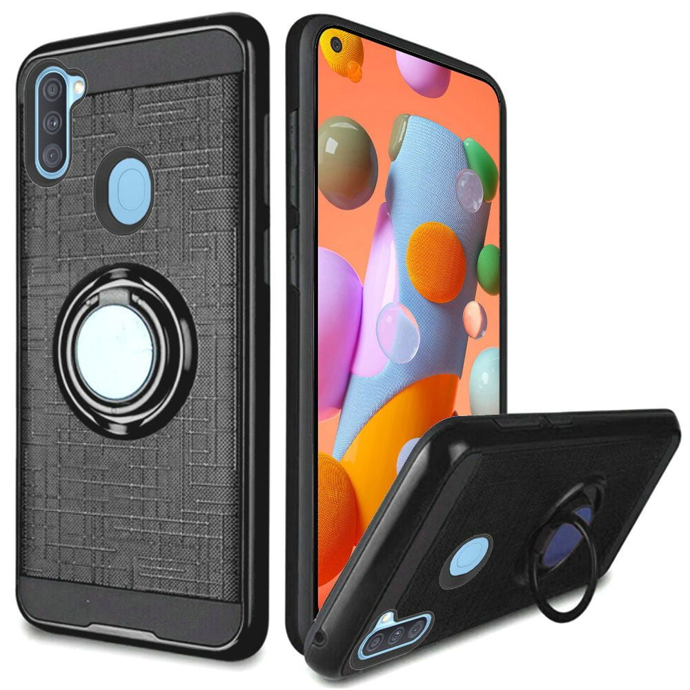 GSA Brushed Magnetic Ring Stand Case for Samsung Galaxy A11 - Black ...