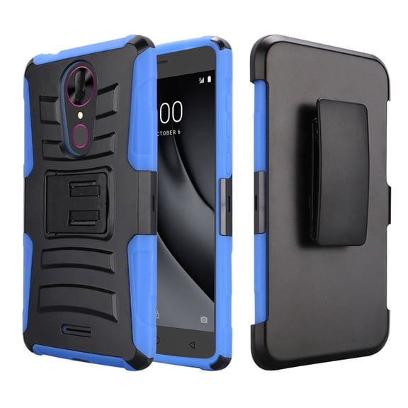 GSA Car Armor Holster Case w/Kickstand for Alcatel Onyx - Black/Blue