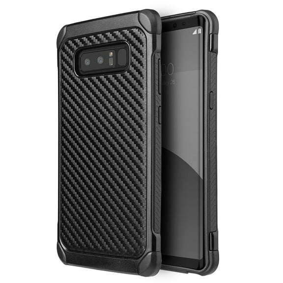 GSA Carbon Fiber Dual Layer Rubber Case for Samsung Galaxy Note 8, Black