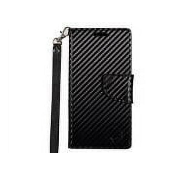 GSA Carbon Fiber Folio Wallet Case For Samsung Galaxy J7 (2015), J700 - Black