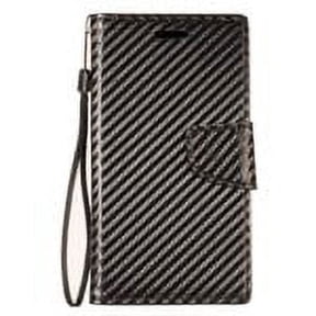 GSA Carbon Fiber Wallet Case For Motorola Moto E5 Plus, E5 Supra Black