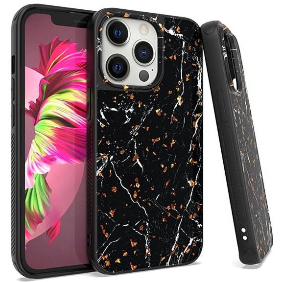 GSA Chrome Flake Marble Case Apple iPhone 13 PRO (6.1") Black