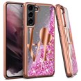 thumbnail image 1 of GSA Chrome Liquid Glitter Love Case for Samsung Galaxy S21 Plus - Rose Gold, 1 of 1