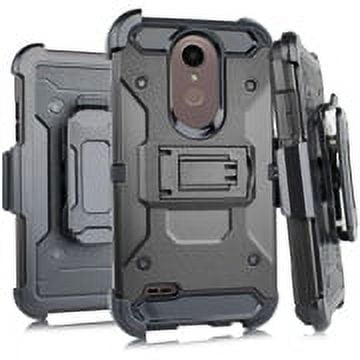 GSA Cyborg Hybrid Kickstand Case w/Holster For Motorola Moto E5 Cruise - Black