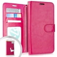 thumbnail image 1 of GSA Deluxe Leather Flip Wallet Case for LG K51 - Hot Pink, 1 of 1