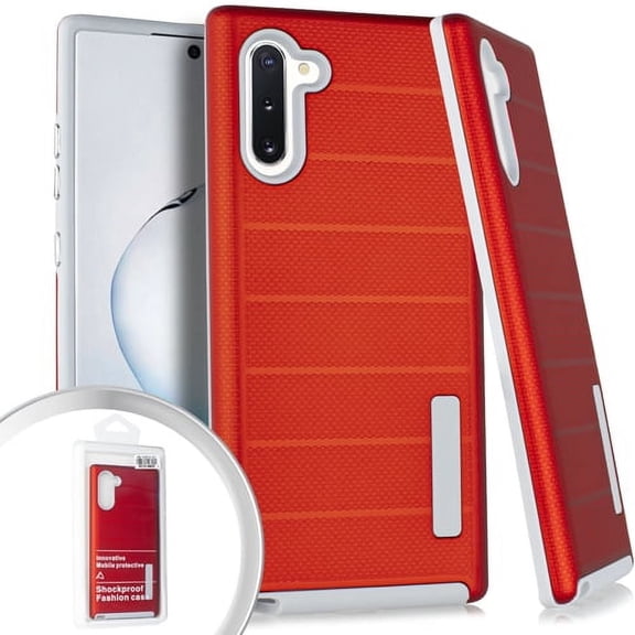GSA Deluxe Textured Stripe Case for Samsung Galaxy Note 10 (6.3") - Red