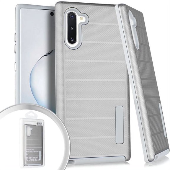 GSA Deluxe Textured Stripe Case for Samsung Galaxy Note 10 (6.3") - Silver