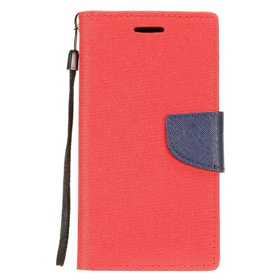 GSA Denim Fabric Flip Wallet Case For LG K30 LM-X410, Phoenix Plus, Red