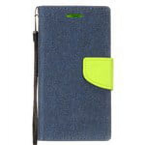 GSA DenimFlip Wallet for Alcatel 7 Folio, 6062, T-Mobile REVVL 2 Plus, Green Blue