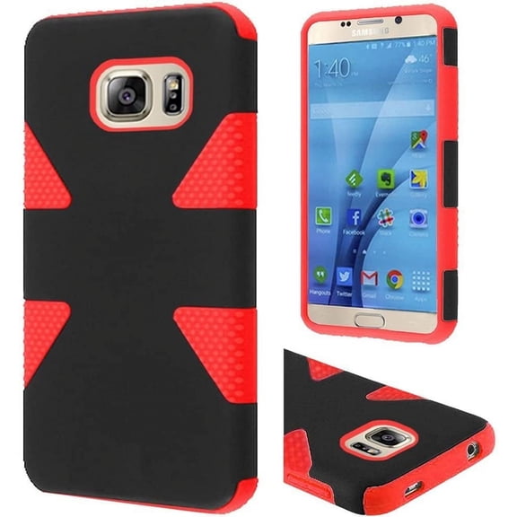 GSA Dynamic Dual Hybrid Case For Samsung Galaxy S7 Black Red