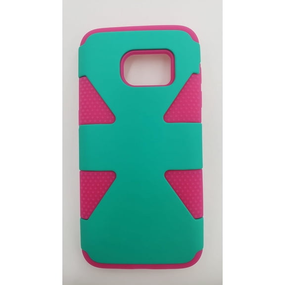 GSA Dynamic Dual Hybrid Case For Samsung Galaxy S7 - Teal/Hot Pink