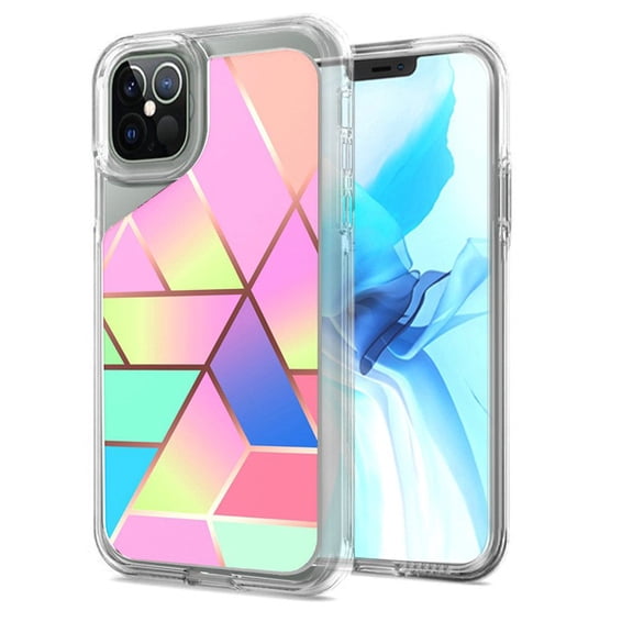 GSA Electroplated Geometric Case for Apple iPhone 13 6.1 - Rainbow