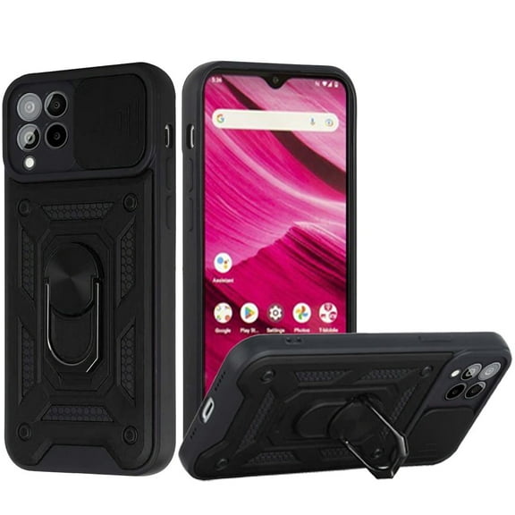 GSA Elite Ring Stand Hybrid Phone Case For Revvl 6 PRO 5G, Black